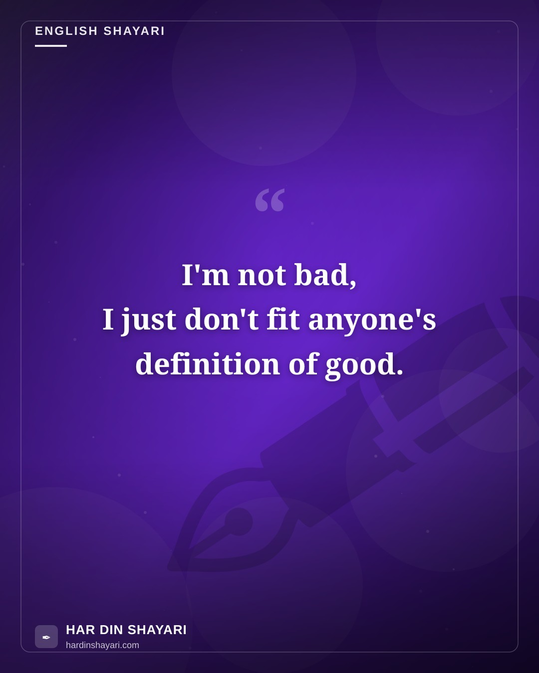 Bad Boy Shayari in English