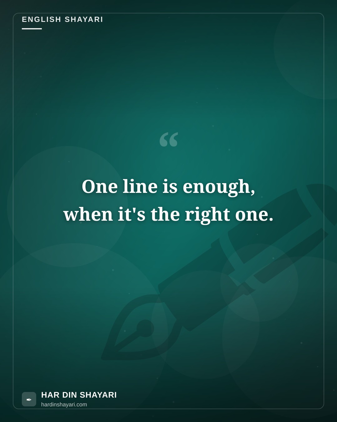 One Line Shayari in English