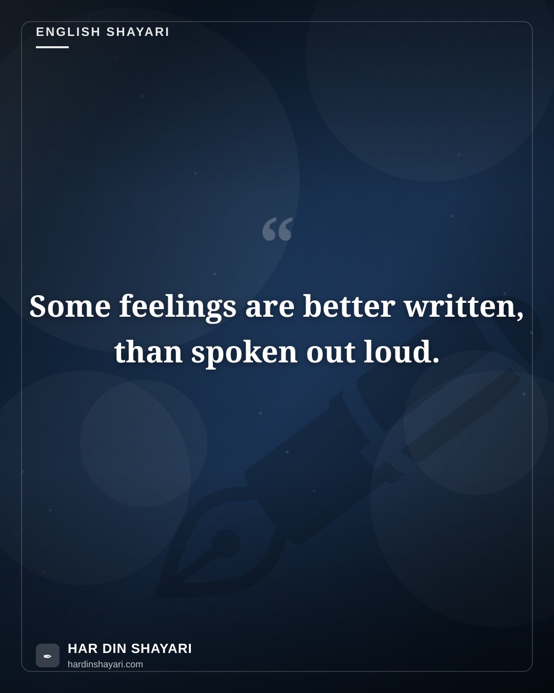 Shayari in English Letter