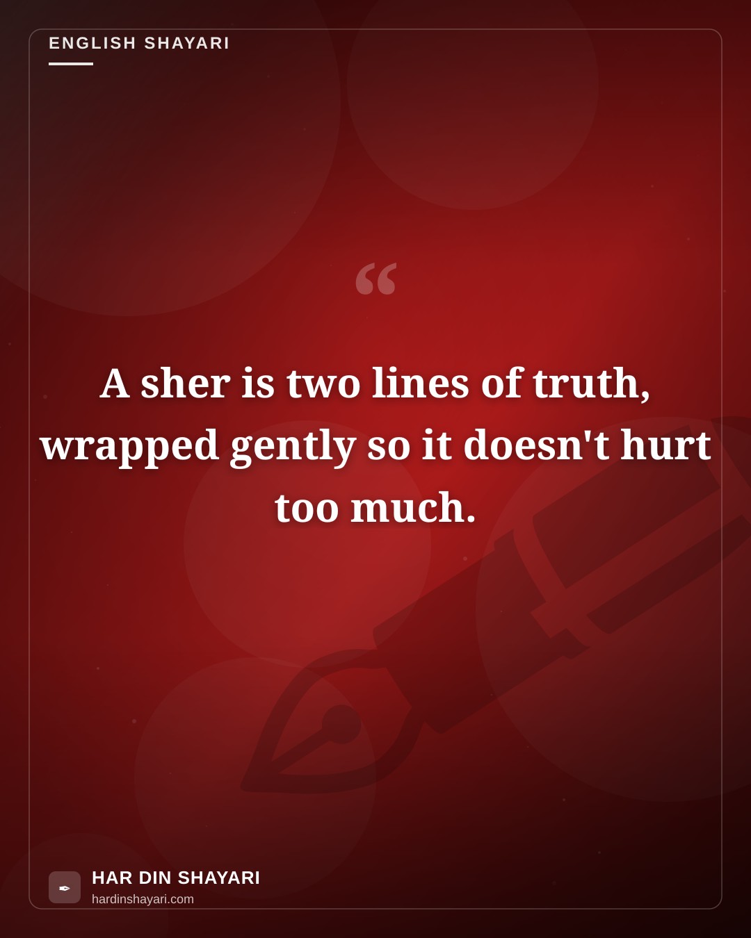 Sher Shayari English Mein