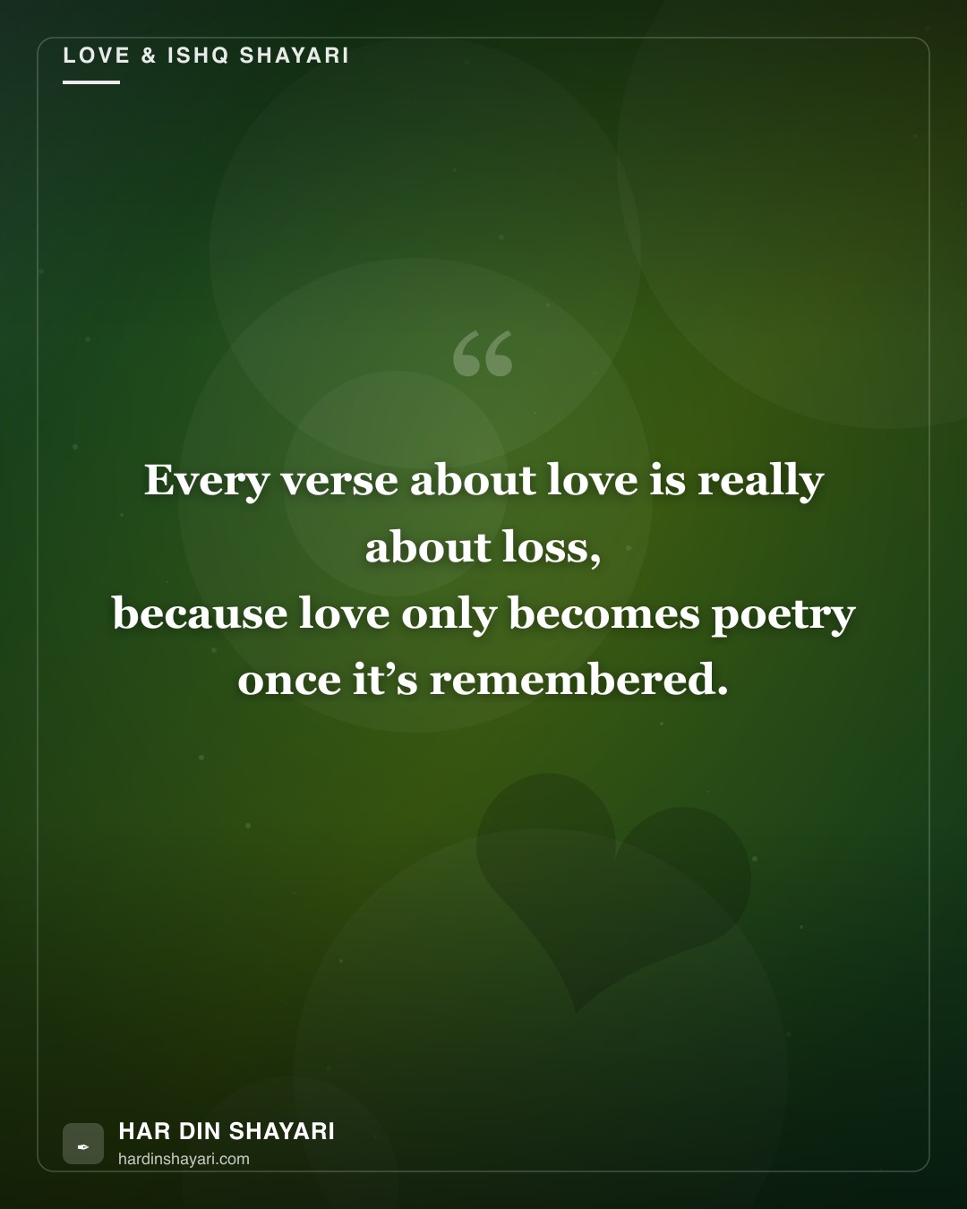 Sher O Shayari in English on Love