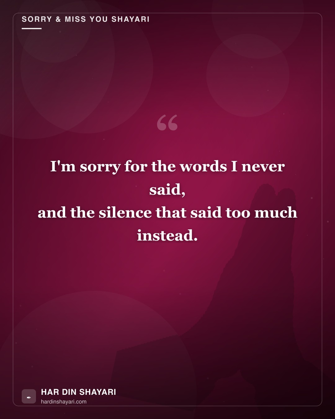 Feeling Sorry Shayari in English